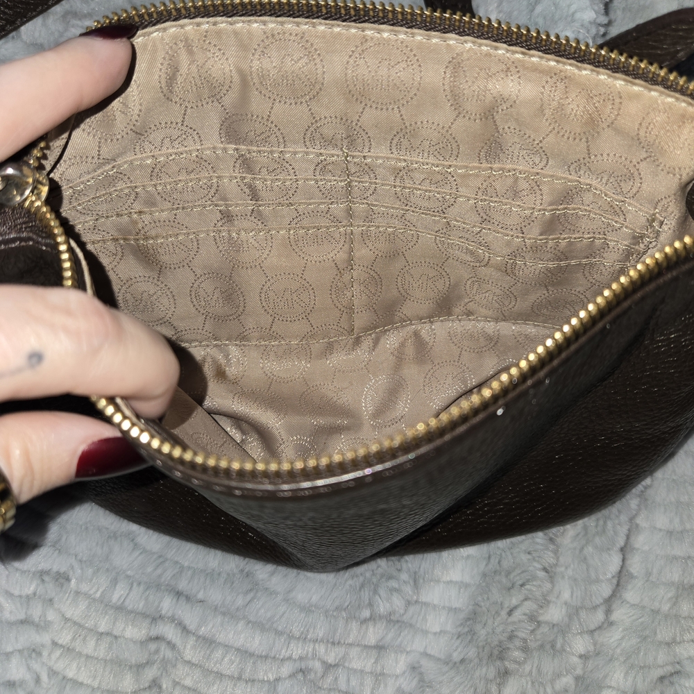 Michael Kors Dark Brown Leather Crossbody Bag - Picture 5 of 9